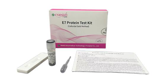 HPV E7 Oncoprotein Test Kit for Cervical Cancer Screening with 15 min Results, Self-Sampling, and Direct Cancer Cell Protein Detection
